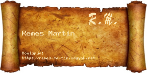 Remes Martin névjegykártya